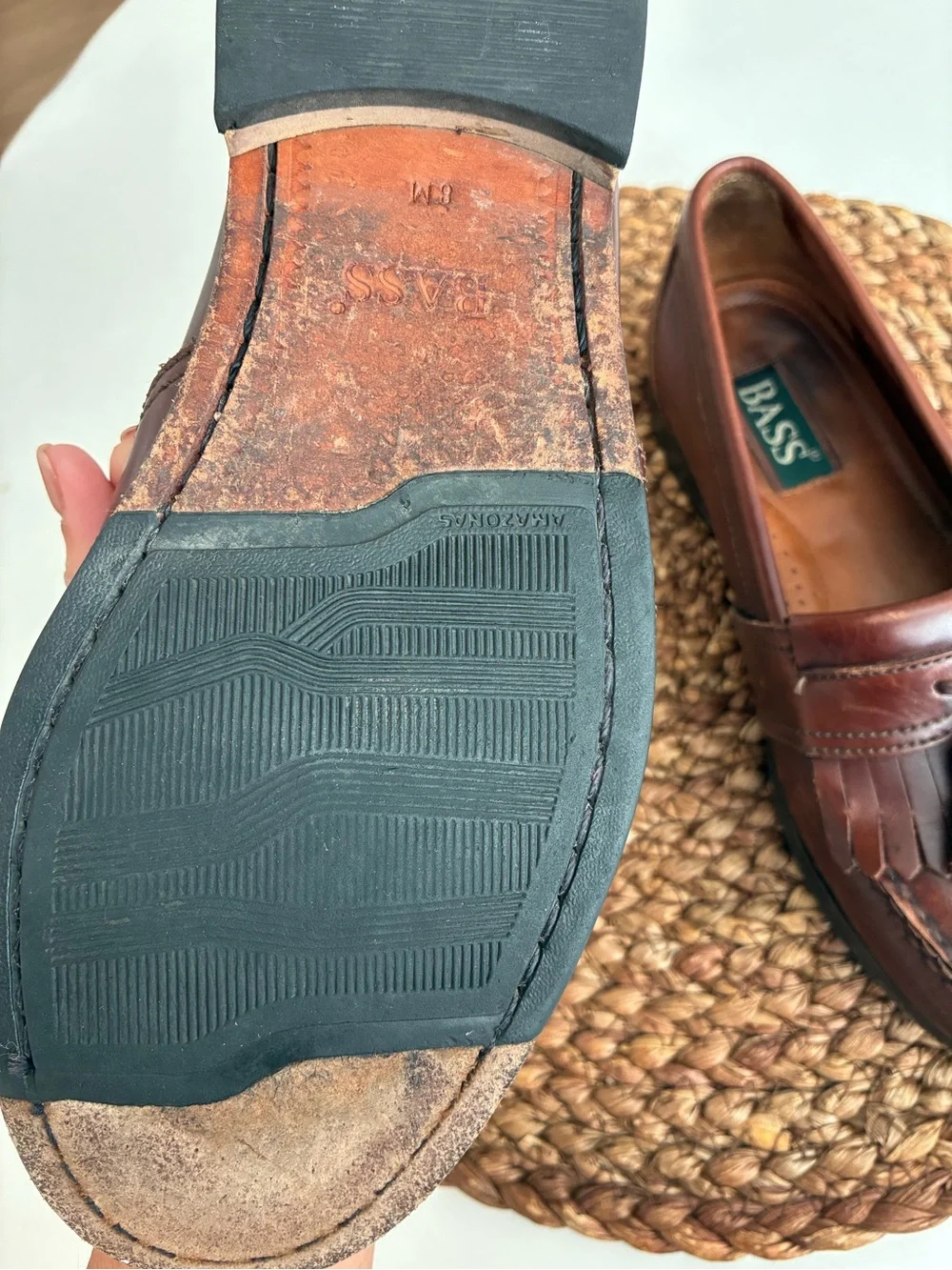 Bass Men’s Chestnut Brown Leather Tassel Loafers